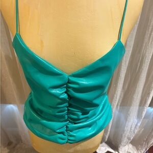 7 For All Mankind Turquoise Ruched Camisole